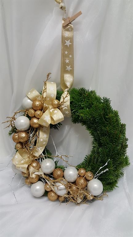 Vánoční dekorace zlato-bílá
